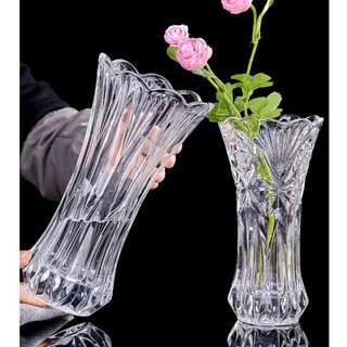 Lọ Cắm Hoa Thuỷ Tinh Trắng Trong 20cm, BÌnh Bông Cắm Hoa Trong Suốt