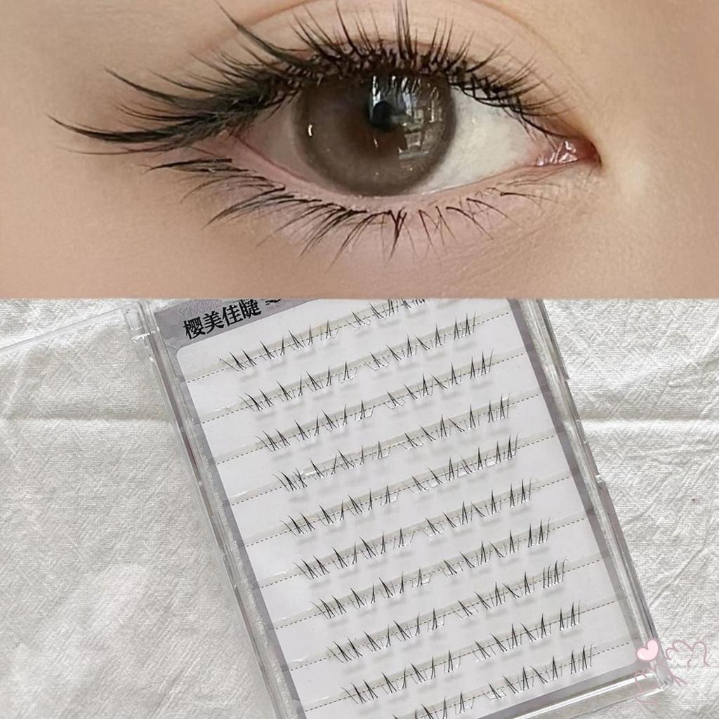 IOIIK Cụm mi đáy 4-6mm C Curl Black Eyelash Extensions cho Beauty Eye Cosplay DIY Makeup