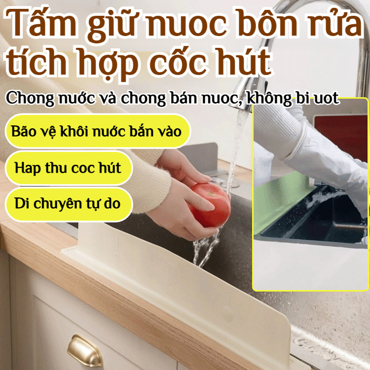 Tấm Chắnước Bồn Rửa Bếp Đa Năng Co Giãn - Hình ảnh thực tế