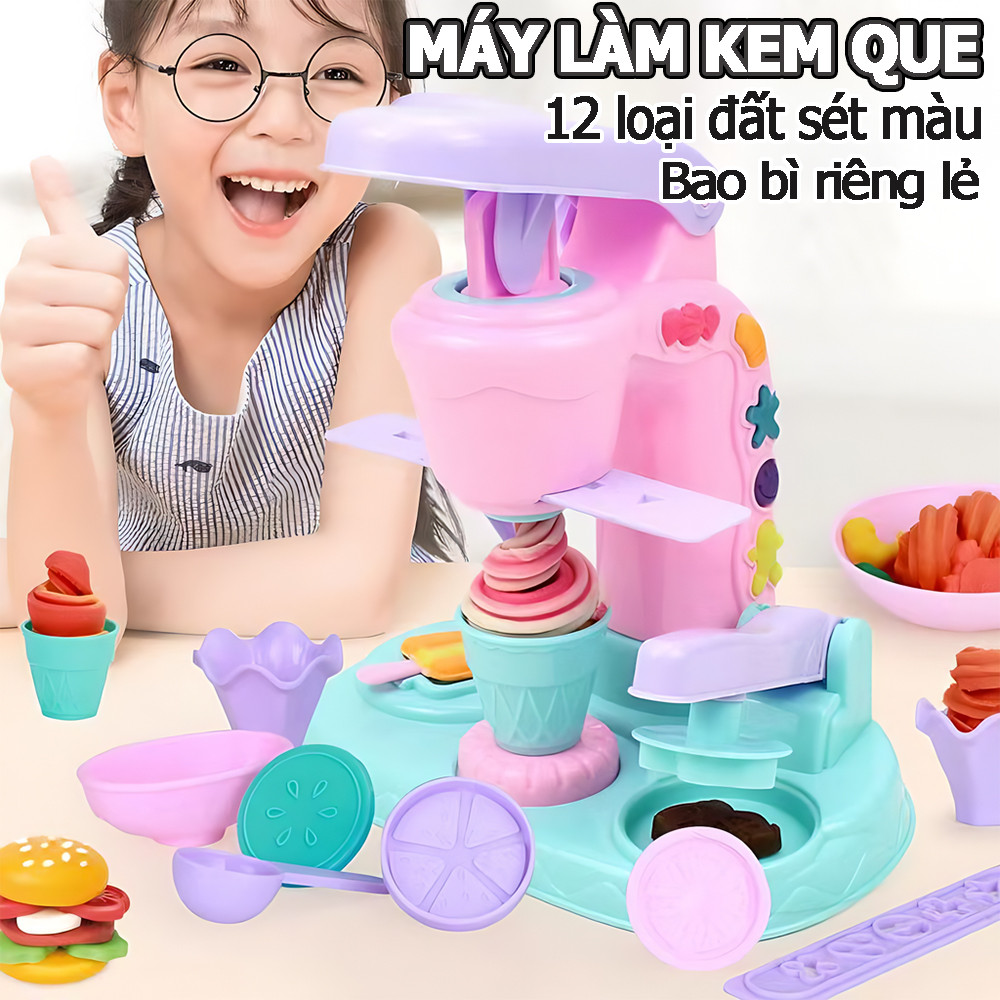 Ice Cream Clay Set - Kids Creative Fun Educational Mold Tools for 3-6Y
