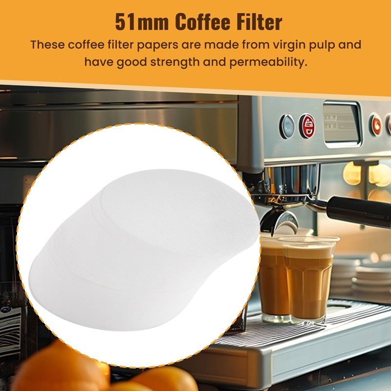 Giấy lọc Espresso 51mm-800 CÁI Bộ lọc giấy cà phê không tẩy trắng cho máy Espresso - Bộ lọc Portafilter Espresso Dễ sử dụng