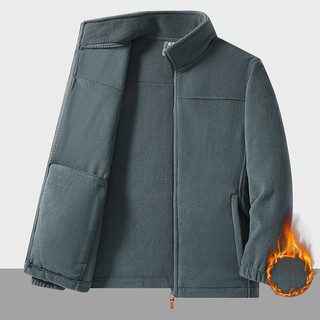 Oversize Nam Dày Cực Lông Cừu Đứng Cổ Áo Mùa Đông Ấm Áp Ngoài Trời Áo Cardigan