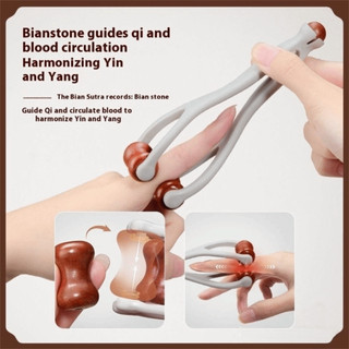 [Giao hàng từ Việt Nam] Con lăn Massage ngón tay EARTHLYCO, Máy mát xa ngón tay thiết kế kẹp gỗ nguyên khối, di động với 360° Con lăn Bấm huyệt để giảm kinh tuyến trị liệu bằng tay