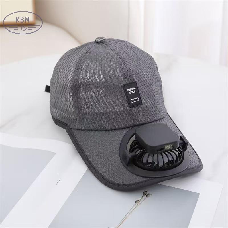 KBM Mùa Hè Lưới Năng Lượng Mặt Trời Quạt Bóng Chày Dành Cho Nữ Có Thể Điều Chỉnh Mũ Thoáng Khí Thể Thao Ngoài Trời Nhanh Khô Chạy Mũ FSSG