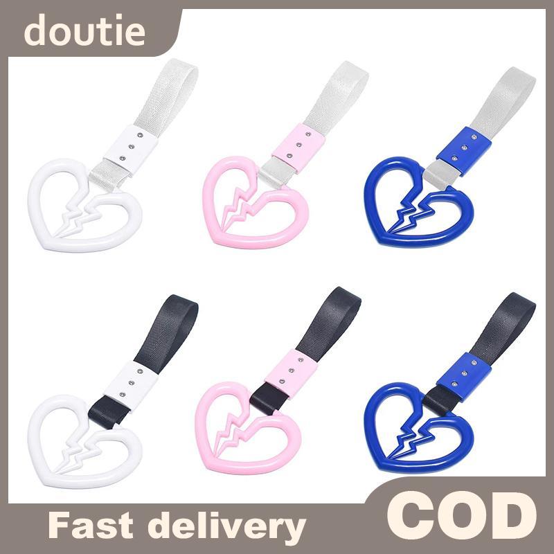 Doutie Dễ Thương Vỡ Hình Trái Tim Xe Chống Tĩnh Điện Dây Đeo Trang Trí Vòng Cảnh Báo Tàu Điện Ngầm Xe Buýt Tay Cầm Xe Phía Sau Trước Ốp Lưng Cảnh Báo Vòng VN