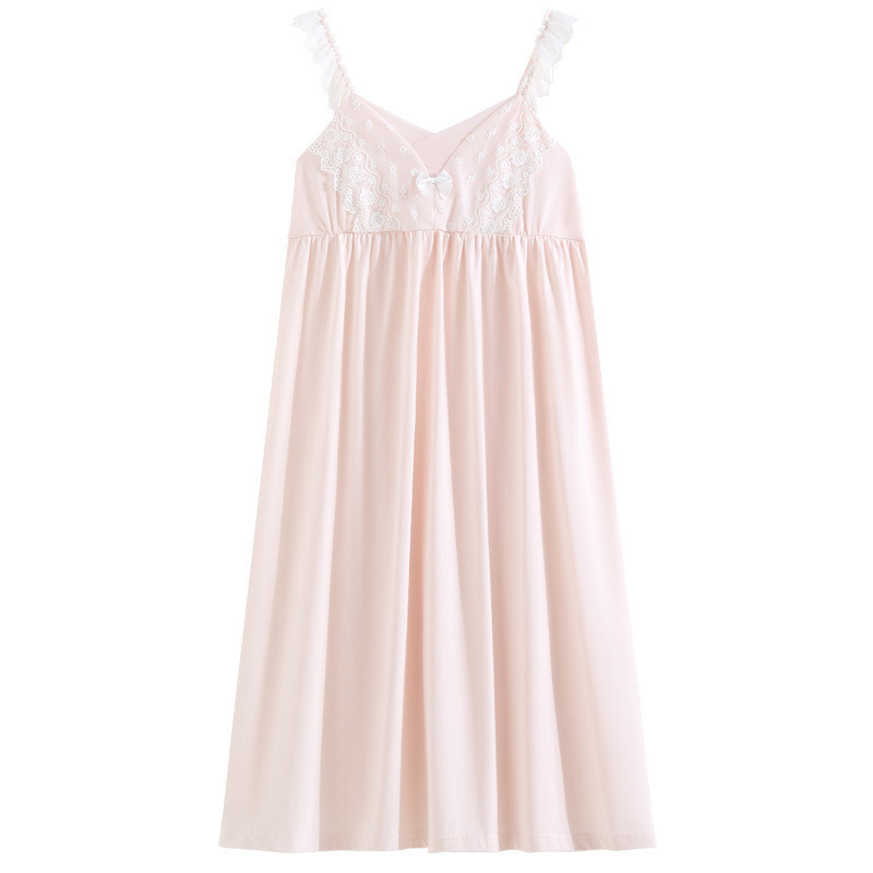 Váy ngủ có đệm cotton trắng, đồ ngủ thoải mái cho phụ nữ