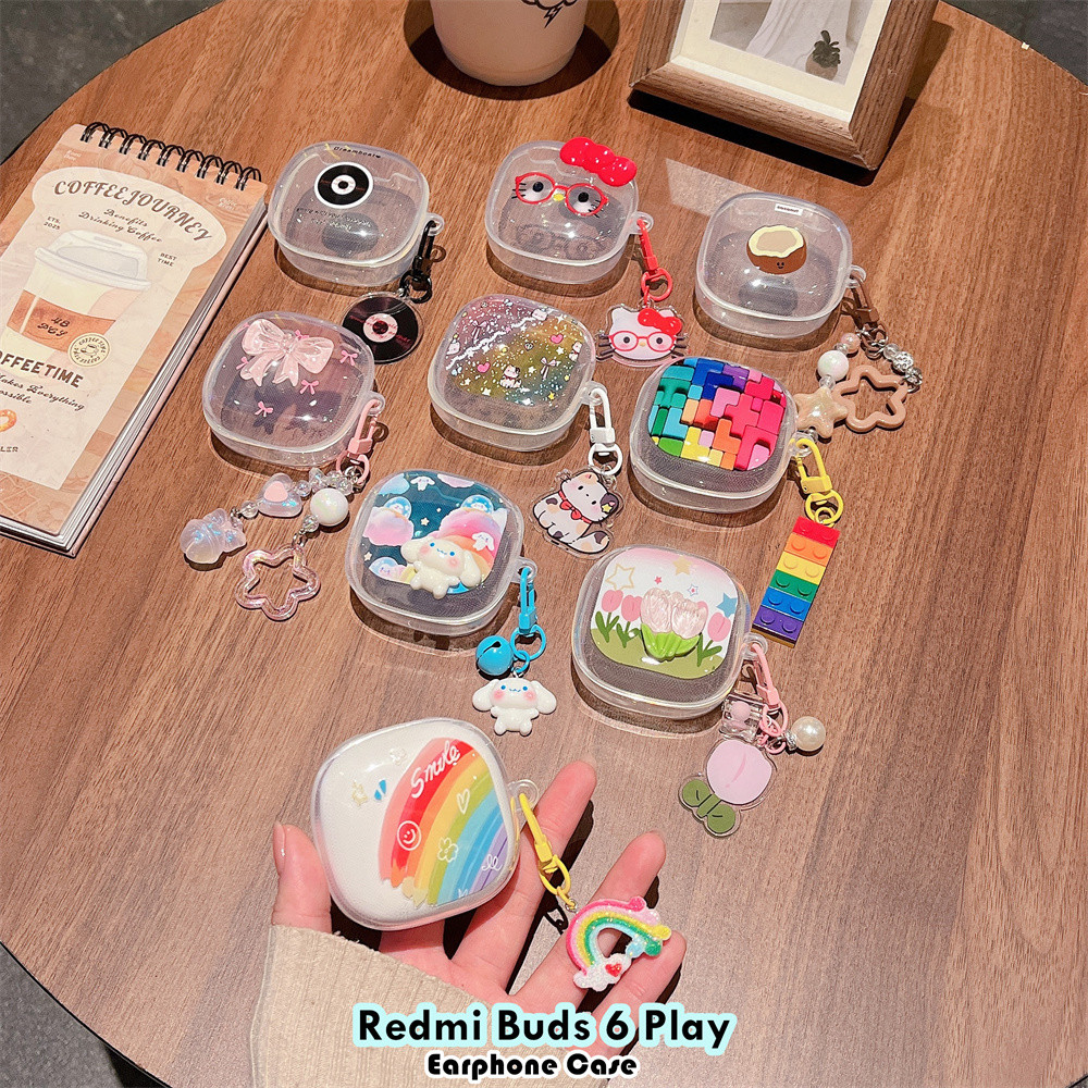 [Ngôi sao tương lai] Dành cho Redmi Buds 6 Play Vỏ silicon mềm DIY Vỏ tai nghe mèo sáng tạo