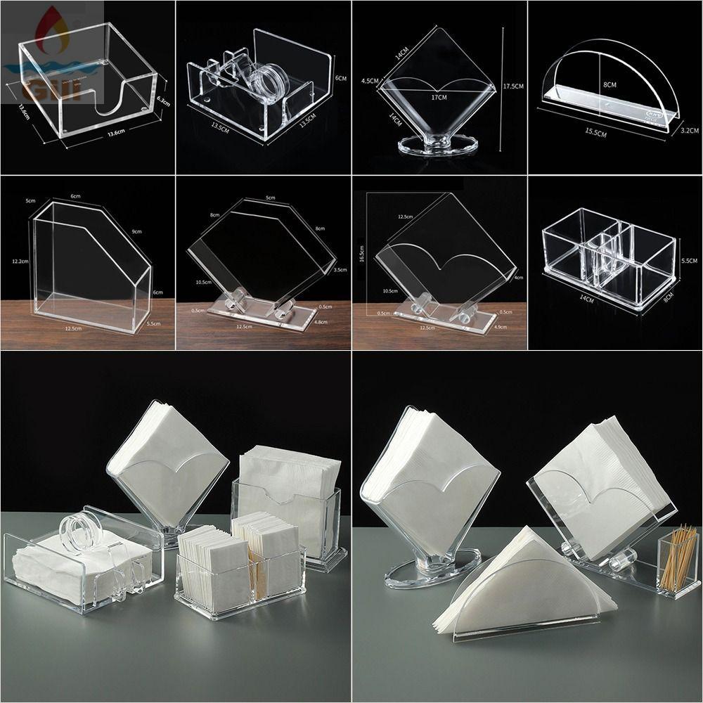 Hộp đựng khăn ăn GILL, Hộp đựng khăn giấy thẳng đứng bằng Acrylic trong suốt, Hộp đựng khăn giấy dọc sáng tạo Đảng