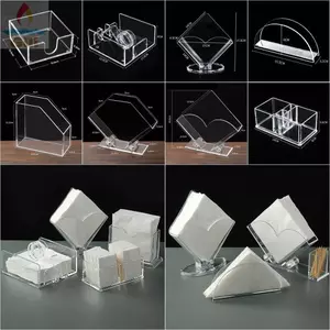 Hộp đựng khăn ăn GILL, Hộp đựng khăn giấy thẳng đứng bằng Acrylic trong suốt, Hộp đựng khăn giấy dọc sáng tạo Đảng