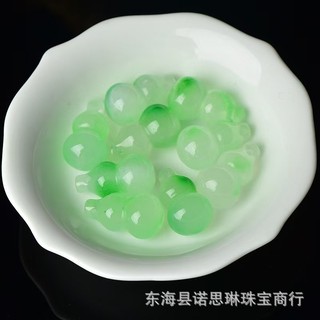 Đá Marrow Mã Não Khô Xanh Ba Chiều Bầu Mặt Dây Chuyền Nổi Xanh Tím Nhỏ Bầu Mặt Dây Chuyền Tự Làm Phụ Kiện Trang Sức LLOK