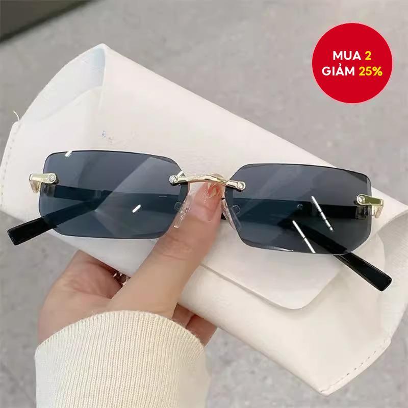 Kính râm không vành Retro Kính chống tia cực tím thời trang dành cho ...