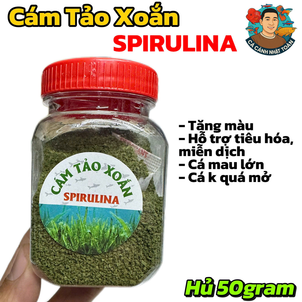 Cám Tảo Xoắn Dinh Dưỡng Cho Cá Cảnh Dạng Hạt (Hủ ̀̀50gram)
