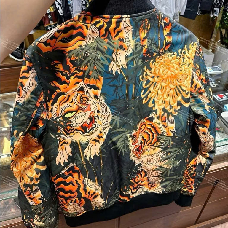 Áo Bomber Gió Hổ Hoa Lá KCloset Áo Khoác Dù 2 Lớp Dày Dặn Dáng Rộng Nam Nữ NA55
