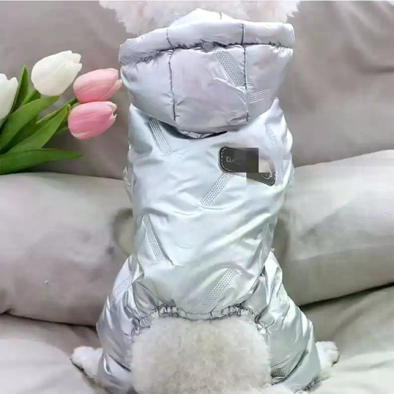 Quần áo bốn chân không thấm nước và ấm áp mùa thu đông cho chó nhỏ Teddy mặc cộng với quần áo thú cưng lông cừu