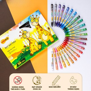 Bút sáp màu Thiên Long Colokit 24 màu tươi sáng, thông dụng tiêu chuẩn Châu Âu, an toàn cho bé tô màu, vẽ tranh CR-C09