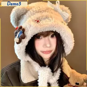 Mũ Dệt Kim Beanie Nơ Dày Ấm Áp, Chống Gió cho Bé Gái và Nữ