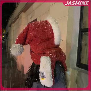 JASMINE Khăn và Găng Tay Mùa Đông Chất Liệu Nỉ Dày và Nhung, Ấm Áp và Phong Cách
