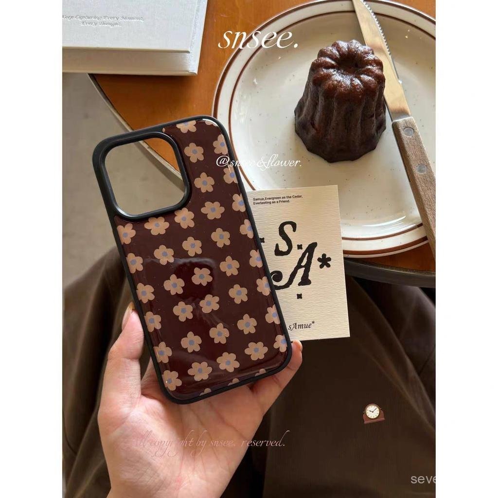 Ốp Điện Thoại Thích Hợp Cho iPhone 11 12 13 14 15 16 17 Pro max Plus Air ins Style Retro Full Màn Hình Hoa Nhỏ Cạnh Đen Chống Sốc Vỏ Bảo Vệ Chống Sốc Bao Gồm Tất Cả F1FC