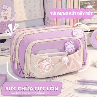 Túi đựng bút dây rút, dung tích lớn chứa được nhiều văn phòng phẩm, thích hợp làm quà tặng cho học sinh