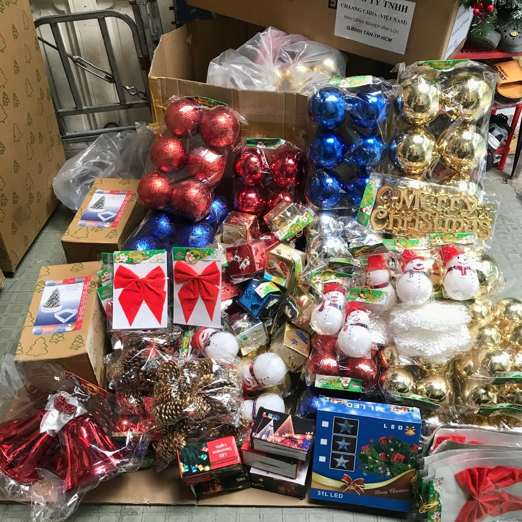 [TỔNG HỢP] Đồ trang trí noel Dây chồn,tuần lộc,chuông, quả châu, tag treo cây thông giáng sinh