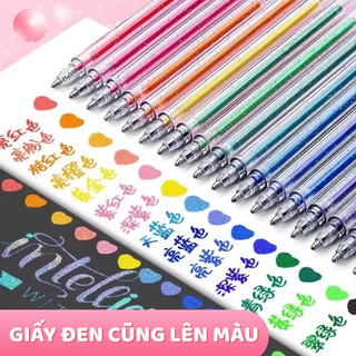 Bút highlight 48 màu nổi bật, bộ bút nhũ kim tuyến đa năng phục vụ tốt cho việc học và sáng tạo nghệ thuật