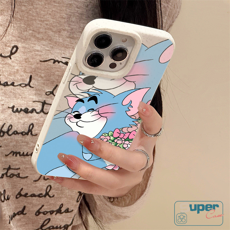 Ốp Lưng Tương Thích Cho IPhone 16 11 15 13 17 14 12 Pro Max Air XR X XS Max 14 15 6 6s 16 8 Plus SE 2020 Cặp Đôi Mèo Dễ Thương Marie Flower Soft Cover
