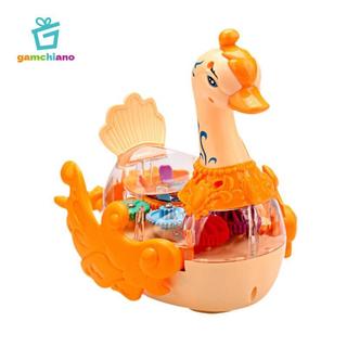 Gamchiano Mechanical Gear Swan, Thiên nga điện tử sáng tạo, vui nhộn với bánh răng di chuyển, trong suốt với bánh xe đa năng cho trẻ từ 3 tuổi trở lên