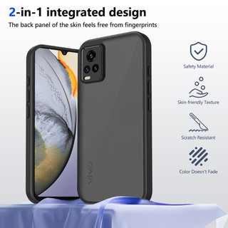 Dành Cho Vivo V20 / V21 / V21E 4G / 5G Ốp điện thoại Cứng Trong Suốt Da-Cảm Giác Mềm Khung TPU Chống Sốc Mỏng