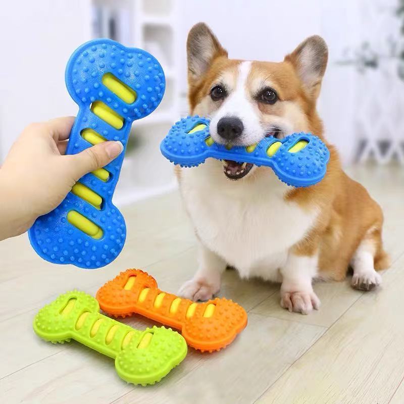 Đồ chơi cho chó Hai lớp chống cắn xương cao su răng hàm Golden Retriever Edge Shepherd Chó lớn Tự làm giảm sự nhàm chán Đồ chơi âm thanh thú cưng