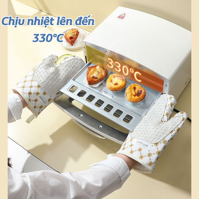 Găng Tay Cách Nhiệt Chống Bỏng Nhà Bếp, Găng Tay Lò Nướng Silicon Chịu Nhiệt Cao, Chống Trượt An Toàn Khi Nấu Ăn
