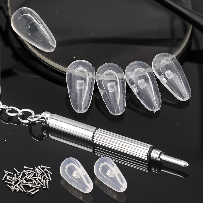10 / 20 Chiếc Kính Silicon Miếng Lót Mũi Bộ Tua Vít / Chống Trơn Trượt Thay Thế Kính Mắt Mũi Miếng Lót