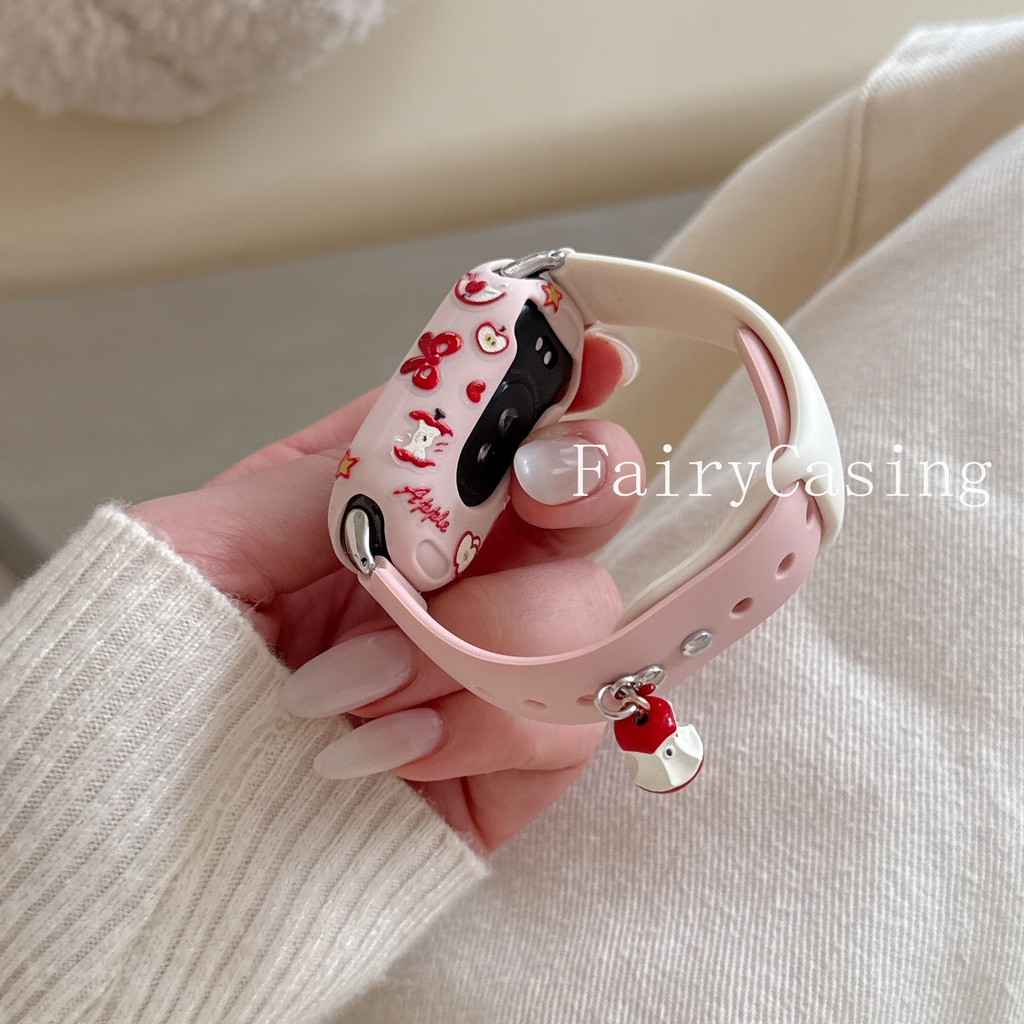Ốp Silicon Mềm + Dây Đeo Cho Xiaomi Mi Band 10 9 8 Dây Đeo Tay Cho Mi Band 9Ceramic Phiên Bản Vòng Tay Gửi Miếng Dán