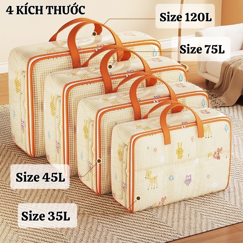 Túi Đựng Quần Áo, Chăn Mền Cỡ Lớn ENODA HOME, Túi Nhựa PVC Chống Thấm Bảo Quản Gối Chăn Bông TUIPVC001