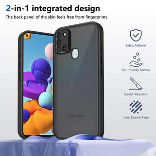Dành Cho Samsung Galaxy A21s / A03s / A02s / M02s Ốp điện thoại Cứng Trong Suốt Da-Cảm Giác Mềm Khung TPU Chống Sốc Mỏng
