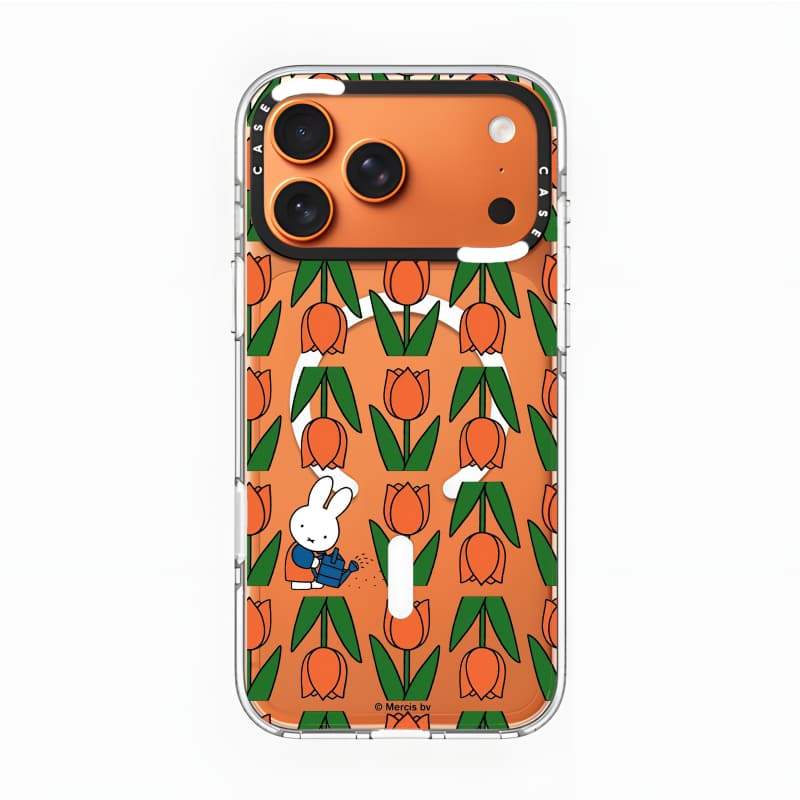 CASECASE X Miffy 's Tulip Garden Case Impact Clear Hút Từ Tính Cho iPhone 17 / 16 / 15 / 14 / 13 Pro Max | Mặt sau Acrylic bảo vệ vỏ Crystal Clear với bao bì cao cấp