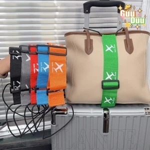 Thắt lưng đóng vali - Dây đeo hành lý có thể điều chỉnh có in hình máy bay - Dây du lịch đàn hồi - Đai cố định hành lý chống mài mòn - Dây đeo hành lý du lịch