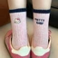 Mùa Thu Đông Giữa Ống Phong Cách Mới Mèo Cô Gái Dễ Thương Màu Sắc Tương Phản Lược Cotton Phong Cách Thêu Hoạt Hình Tất