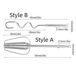 JARREDIWWO 1 Que trộn trứng cầm tay, Móc khuấy trứng điện bằng thép không gỉ bền bỉ, Bộ phận thay thế máy trộn điện bạc chống gỉ tiết kiệm