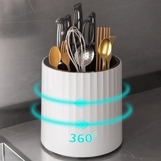 Hộp Đựng Dao Muỗng Đũa Dao Đa Năng Xoay 360 Độ, Thiết Kế Sáng Tạo Tiện Lợi Dành Cho Nhà Bếp