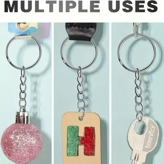 20 / 50 Chiếc Móc Khóa Trống Mạ Bạc - 25mm Split Keyfobs DIY Phụ Kiện