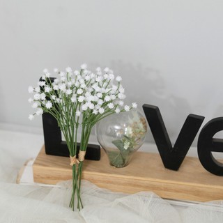Hoa Giả Baby Trắng Decor Trang Trí Nhà Cửa Chụp Ảnh Đám Cưới Bó Cành Nhỏ Phụ Kiện Nội Thất Phòng Khách Ngủ Để Bàn Bình Lọ Giỏ Tre Quà Tặng Đẹp Rẻ Bền Gypsophila Silk Plastic Mini Wedding Party Events Props Aesthetic DIY Bouquet Natural Look