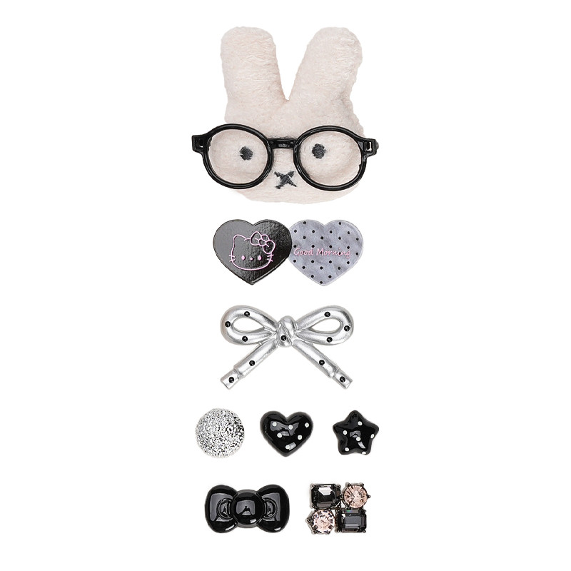 Phụ Kiện Dễ Thương Thỏ Nơ Miffy Trang Trí Giày Crocs, Hoa Có Thể Tháo Rời, Thích Hợp Cho Lỗ Busch Zhibixing ins