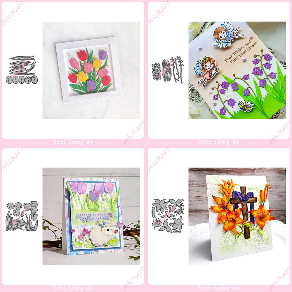Hoa Kết Hợp Kim Loại Thép Carbon Cắt Khuôn DIY Dập Nổi Mẫu Sổ Lưu Niệm Album Ảnh Thiệp Chúc Mừng Cắt Chết Giấy Nghệ Thuật Khuôn