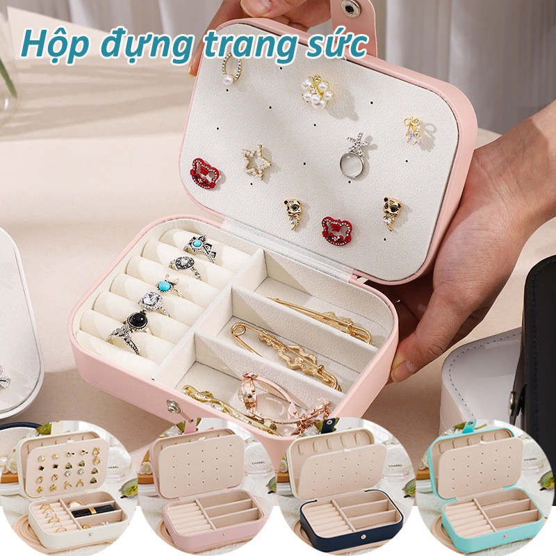 Hộp đựng Trang Sức Du Lịch,hộp nữ trang bọc da sang trọng,Có Ngăn Tiện Lợi,Lưu trữ du lịch，Quà tặng cao cấp