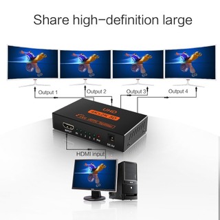 2025 Bộ chia HDMI 1 trong 4 ra Bộ khuếch đại HDCP 1080P 4K Màn hình kép cho HDTV DVD PS3 Xbox