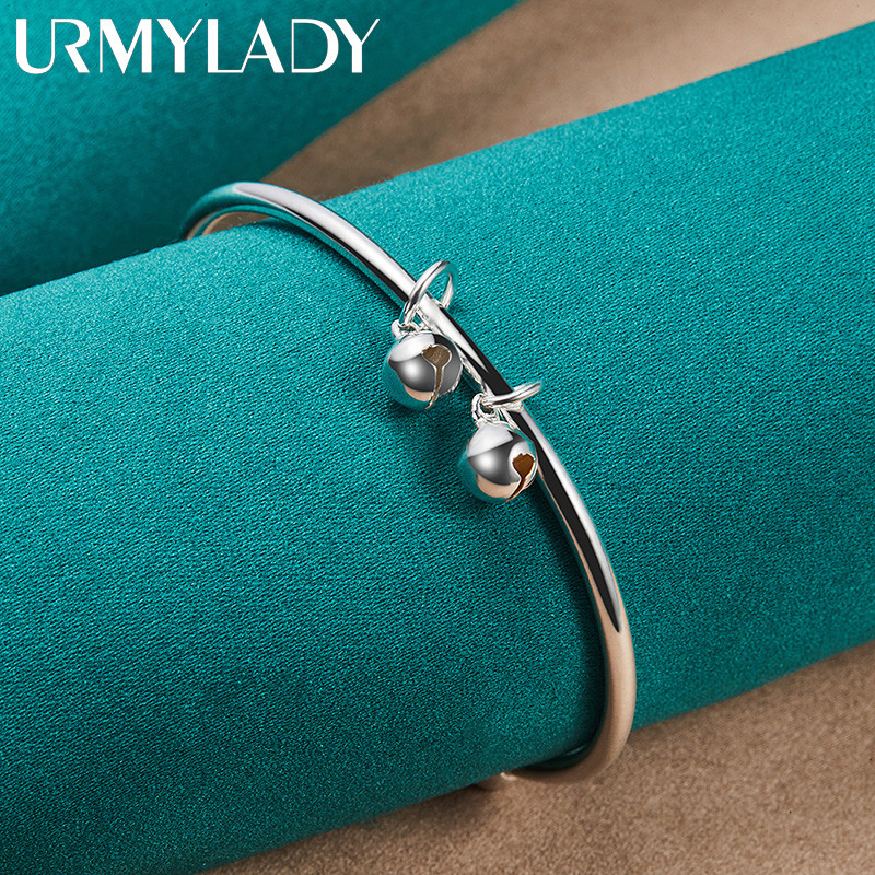 URMYLADY Đôi Chuông Nhỏ Lắc Tay Bạc 925, Thời Trang Cho Nữ