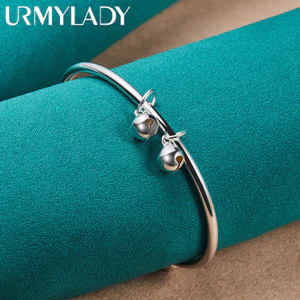 URMYLADY Đôi Chuông Nhỏ Lắc Tay Bạc 925, Thời Trang Cho Nữ