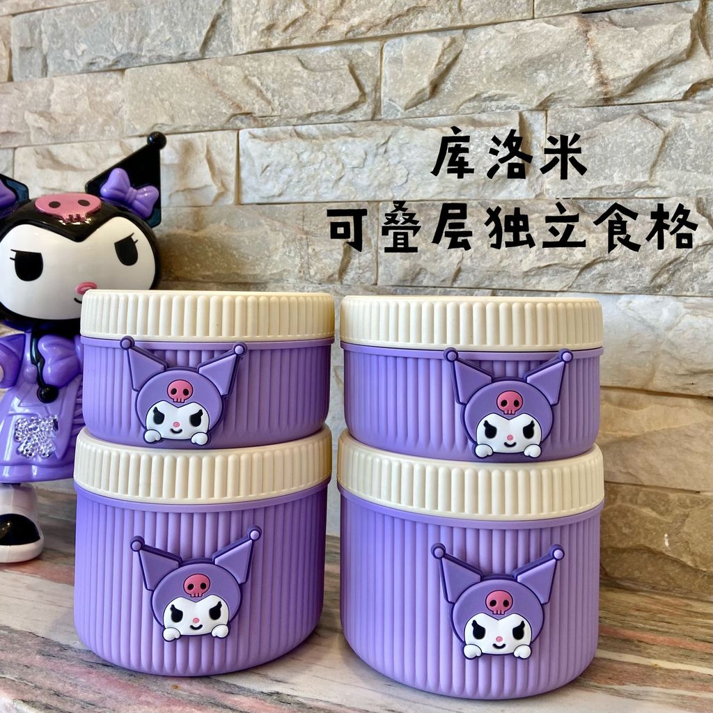 Hộp Cơm Trưa Kuromi 316 Thép Không Gỉ Cách Nhiệt Giữ Tươi Chống Rò Rỉ Kín Có Nắp Văn Phòng Nhân Viên Di Động Hộp Cơm Trưa