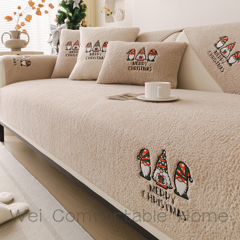 Sang Trọng Sofa Đệm Mùa Đông 2025 Phong Cách Mới Sofa Bao Cảm Giác Cao Cấp Cố Định Chống Trơn Trượt Đệm Full Cover Vải