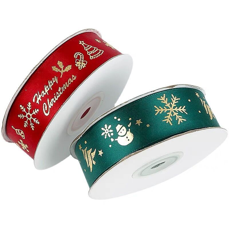 Ruy băng Noel 2.5cm x 22cm trang trí Giáng Sinh – Ribbon gói quà Noel cao cấp - Loại trơn